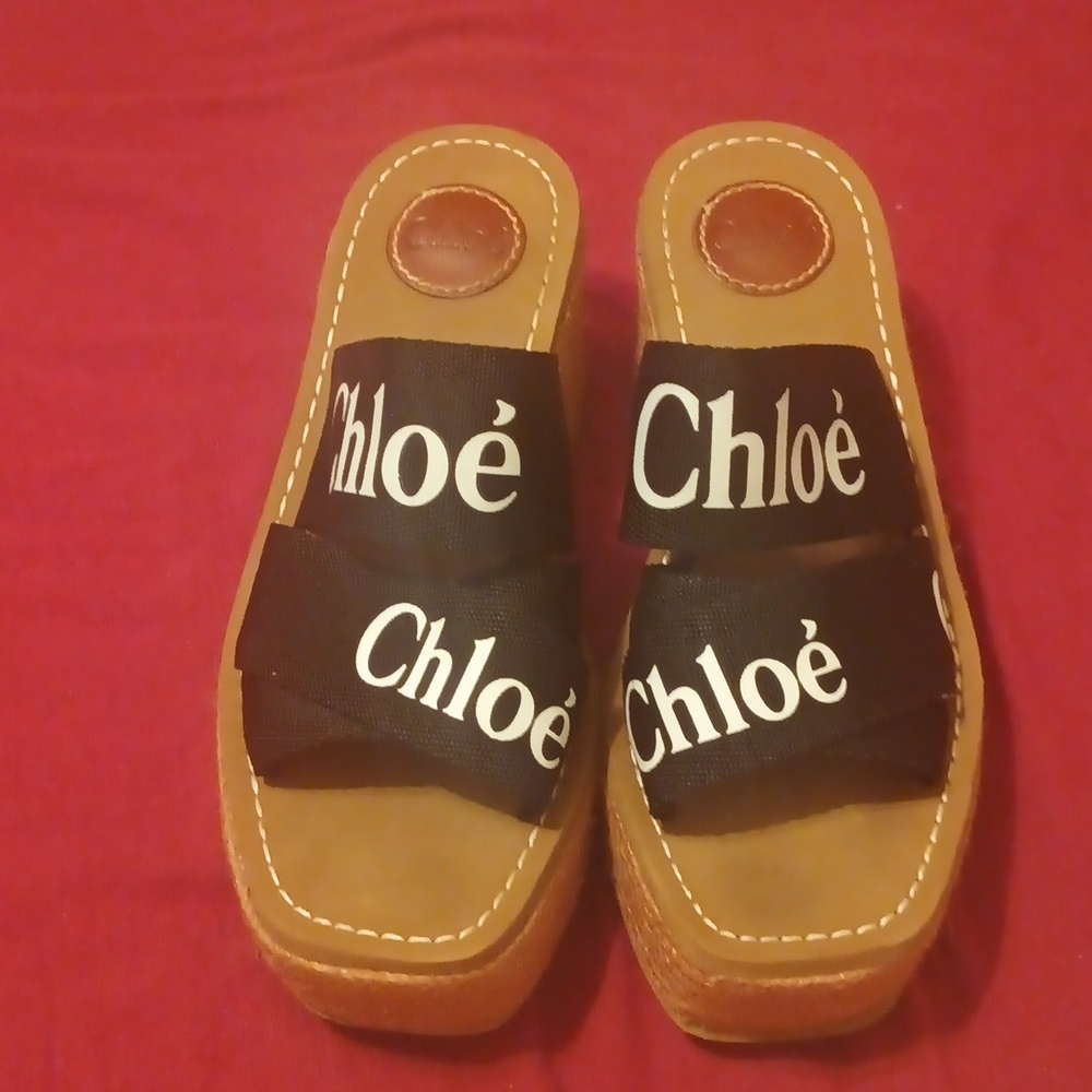 Chloe Black and Tan Espadrilles